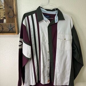 Wrangler Western Shirt - Olive and Burgundy